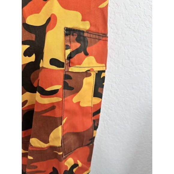 Rothco BDU Pants Mens XSmall Orange Black Camo Combat Woodland Military Gorpcore - Picture 4 of 11